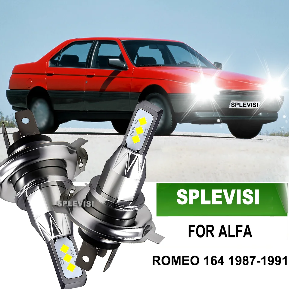 2Pcs High Bright Led Bulb 6000LM Auto Lamps H4 Car Headlight with CSP Chip For ALFA ROMEO 164 1987 1988 1989 1990 1991