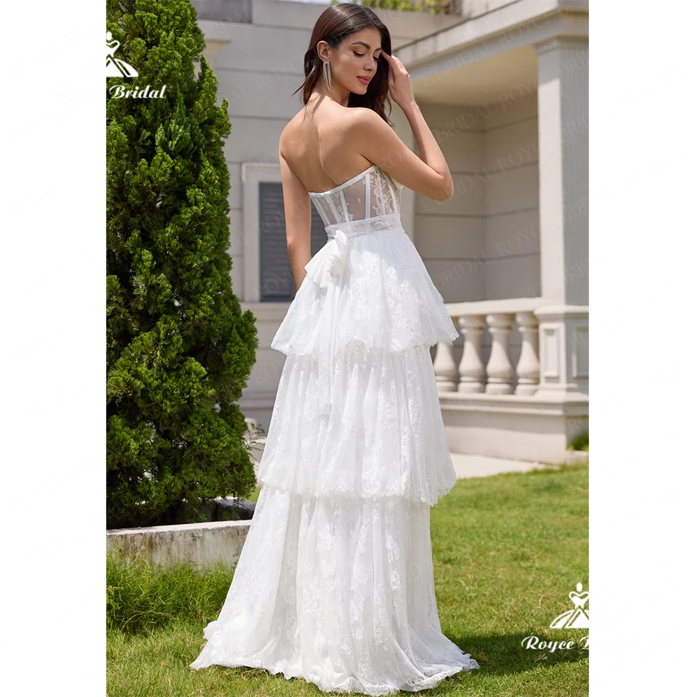 Роскошное Свадебное платье без бретелек Roycebridal 2025 кружевное свадебное платье со шлейфом платье для вечеринки לותתתתתففراراراراراراراراراراراراراراراblanc blanc