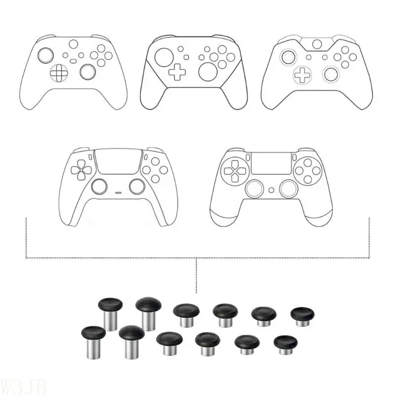 W3JB Ersatz-Daumensticks, Joystick, analoger Daumenstick-Griff für Game-Controller – Detail 9