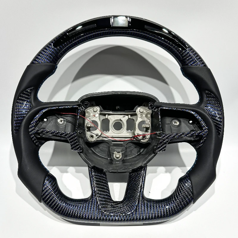 

FOR Challenger Blue Carbon Fiber Customizable Sports steering Wheel Suitable for Charger Challenger SRT Wheel Parts