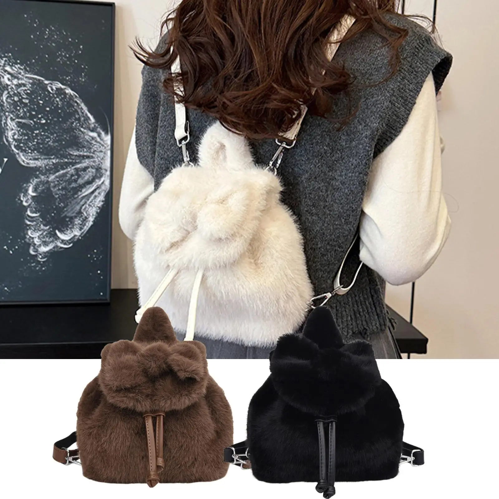 Plüsch-Rucksack, Schleife, Geldbörse, Schule, Büchertasche für Schule, Reisen, Kindertagesstätte, Studenten, Weihnachten, Einkaufen, Partys, Kinder, Frauen, Kinder