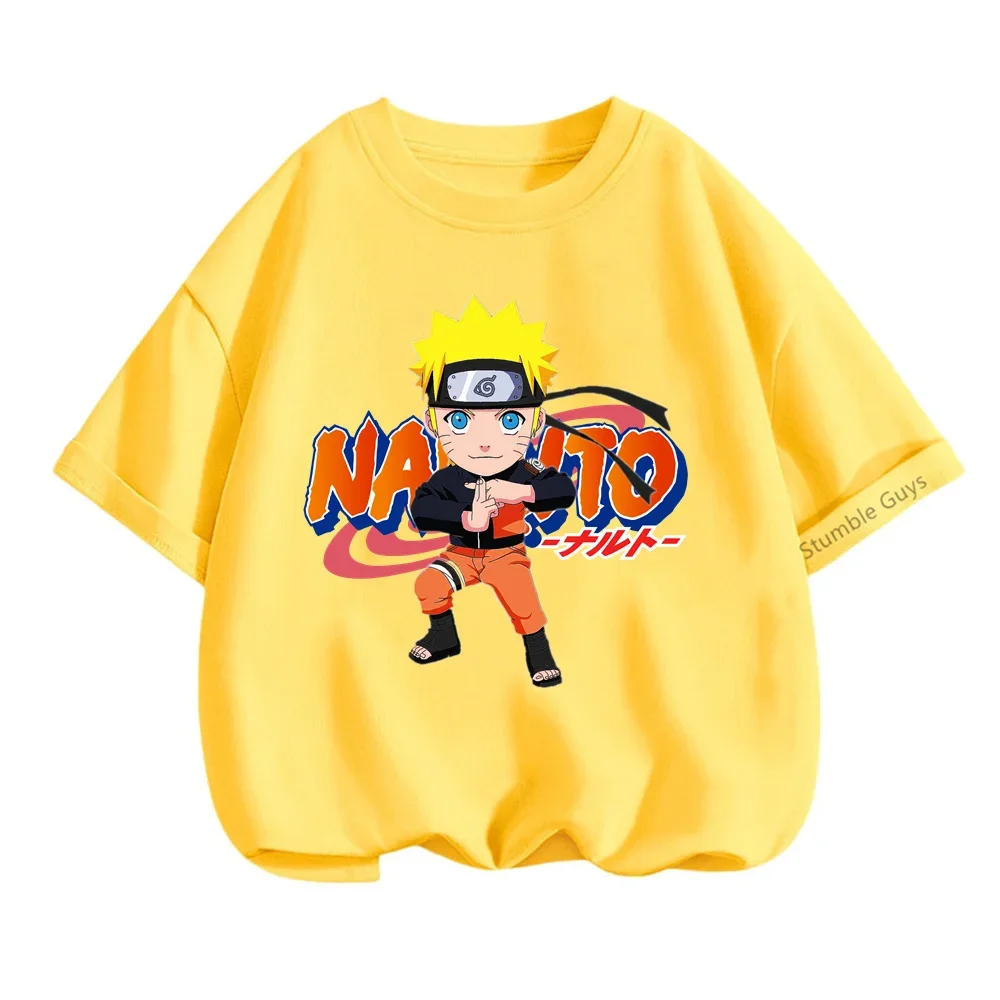 Kids Clothing Anime Narutoes Tshirt Kids Boys T Shirt Baby Girls Cartoon Tees Children Summer Teen Short Sleeve Tops