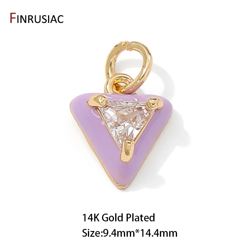 14K vergoldeter Messing-Dreieck-Charm-Anhänger für die Herstellung von Halsketten und Armbändern, Charms zur Schmuckherstellung, DIY-Zubehör – Detail 22