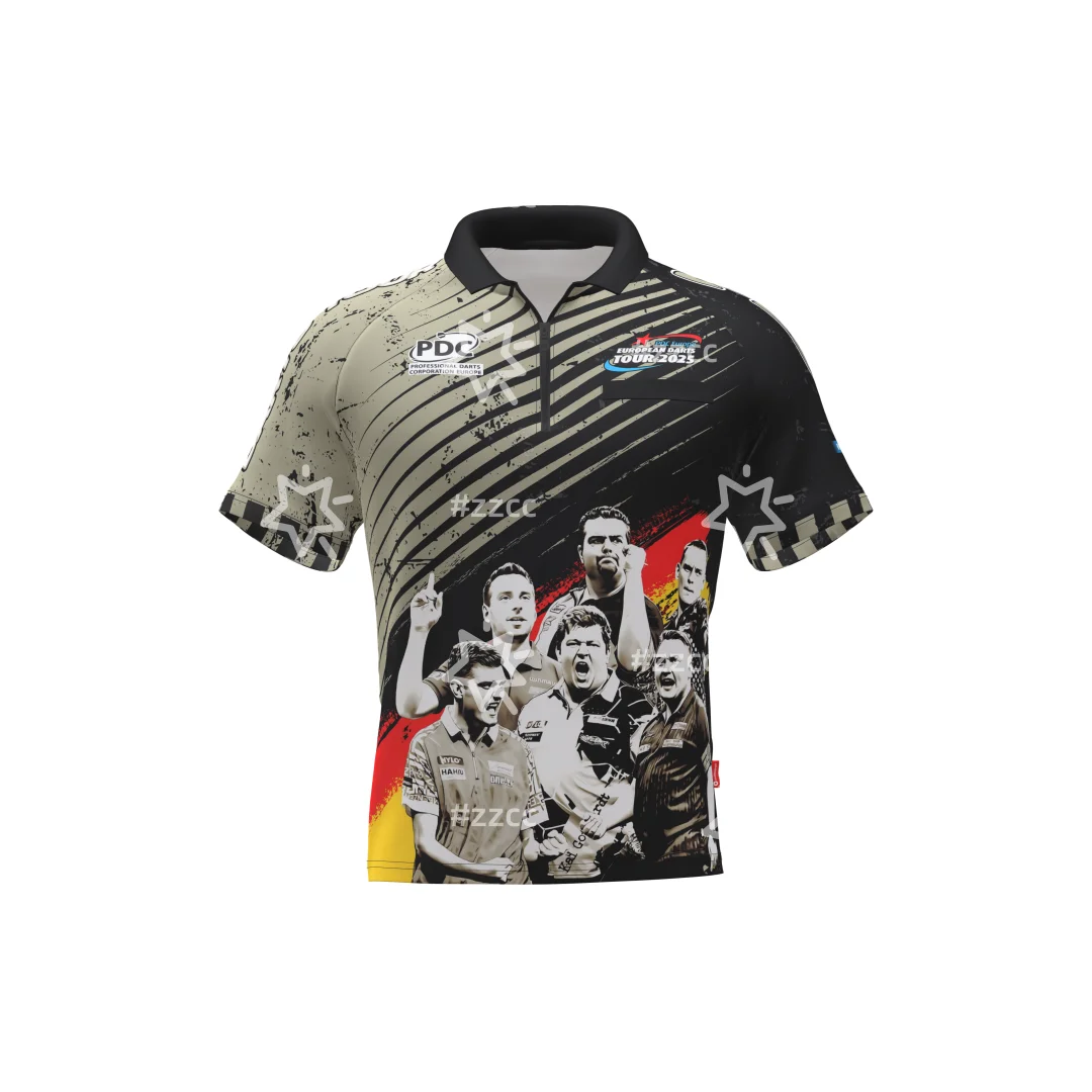 

Рубашка PDC Tour Team Germany Dart Рубашка поло на молнии Осенняя спортивная футболка Dry Quick Мужская футболка Детская одежда Футболка Y2k Woman