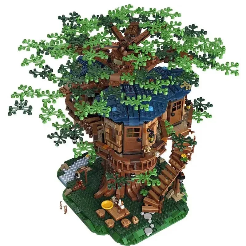 

3036 PCS Tree House Two Colors Leaves 21318 Building Blocks Bricks Birthday Christmas Girls Car Toys Compatible With