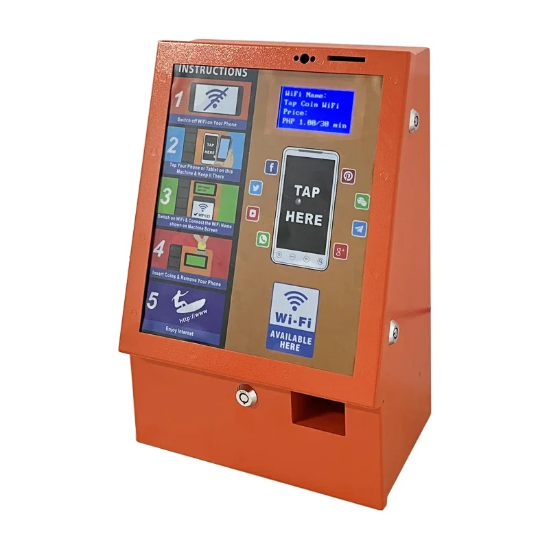 Coin style WiFi hotspot self-service machine, rechargeable vending machine