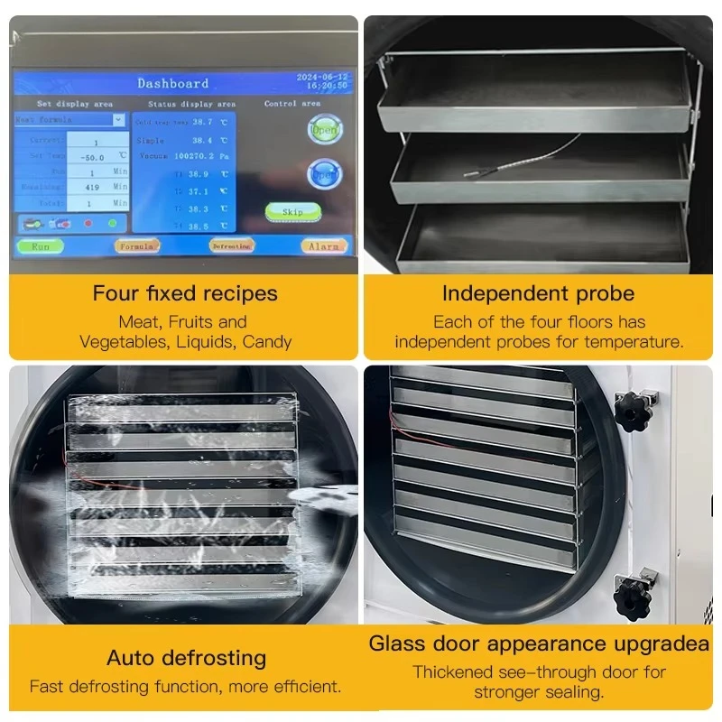 30kg/batch 2.5m2 Large Vacuum Sublimation Lyophilizer Food Candy Fruit Vegetable Freeze Dryer Machine 30kg for Home Use