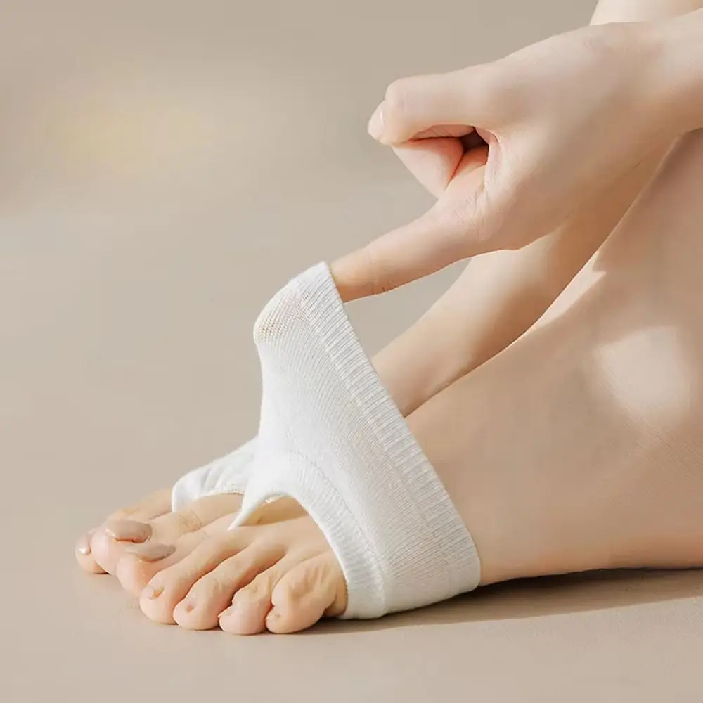 Solid Color Forefoot Pad Socks High Elasticity Breathable No Show Socks Skin-Friendly Anti-Blister Flip-flop Toe Socks