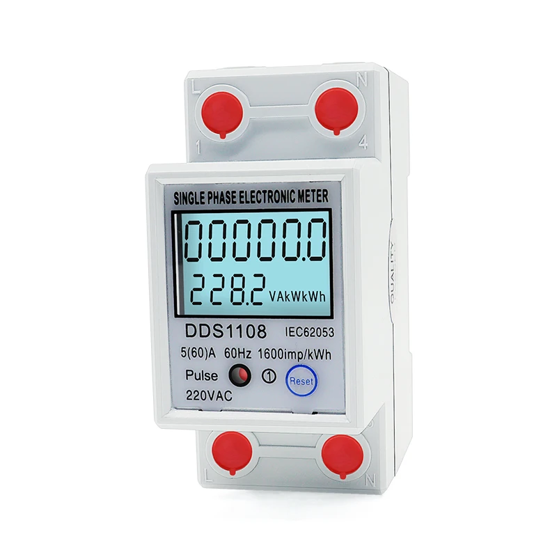 LCD 220VAC con retroiluminación Digital monofásico reinicio cero medidor de energía kWh voltaje corriente medidor de consumo de energía