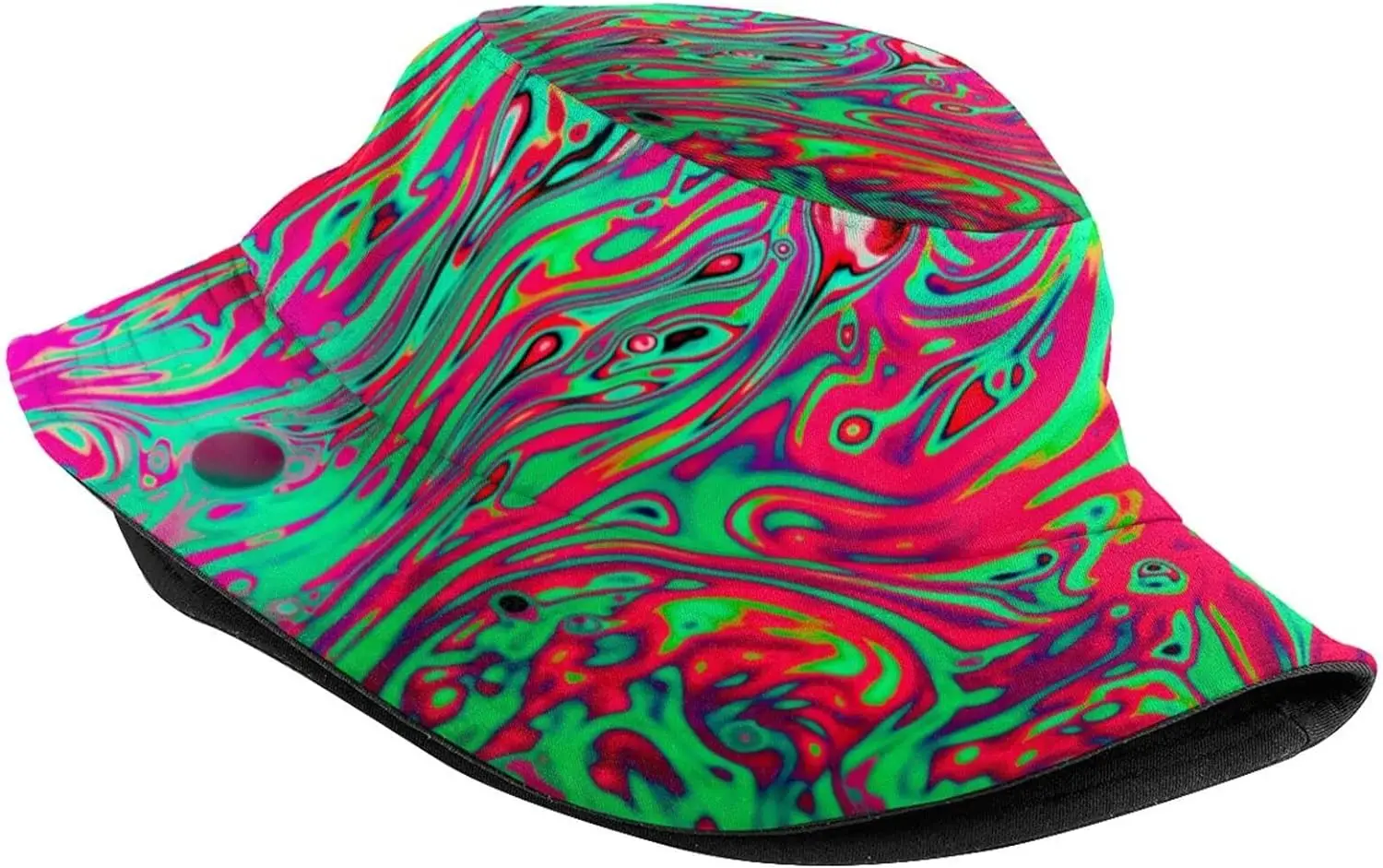 Colorful Psychedelic Trippy Bucket Hat for Women Men Casual Sun Wide Brim Cap Packable Outdoor Fisherman Hat