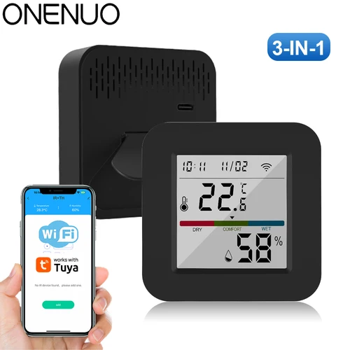 Imagen 1 del producto Tuya-mando a distancia IR Universal inteligente con Sensor de temperatura y humedad para aire acondicionado, TV, CA, funciona con Alexa, Google Home, Yandex