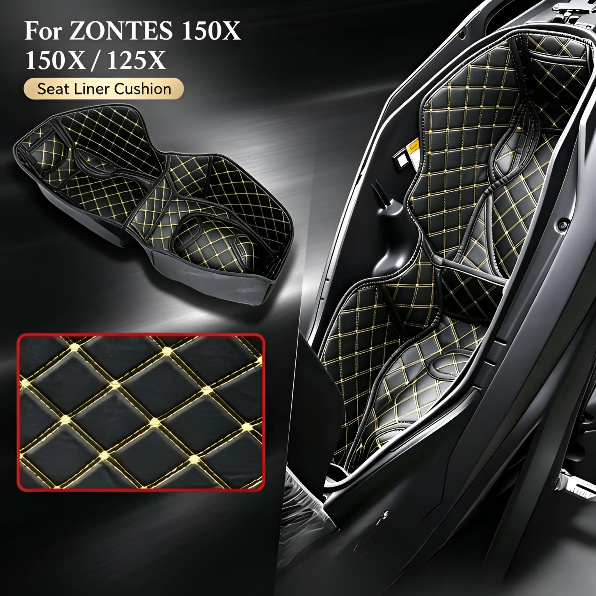 3D Custom Seat Bucket Pad For Zontes 150X Motorcycle Under Seat Storage Liner Pad Noise Reduction Anti-Scratch Accessories