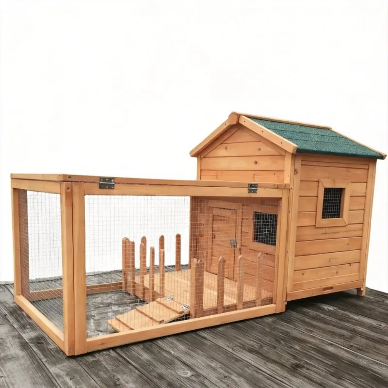 Eco Friendly Luxury Wooden Rabbit House Villa Style Pet House Outdoor Printing Waterproof Leisure Pet Cage