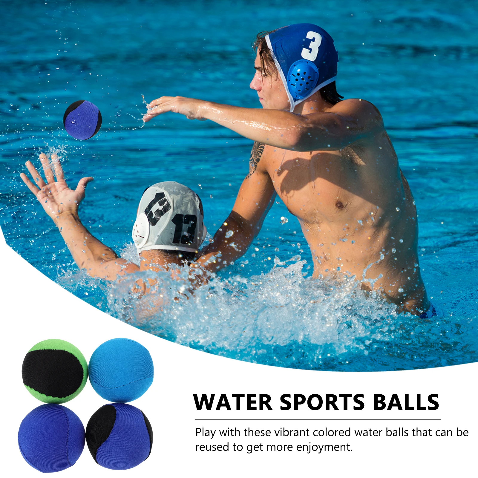 

4 Pcs Bouncing Ball Beach Toys Bounce Water Swimming Pool Hydroplaning Balls Diving Baby