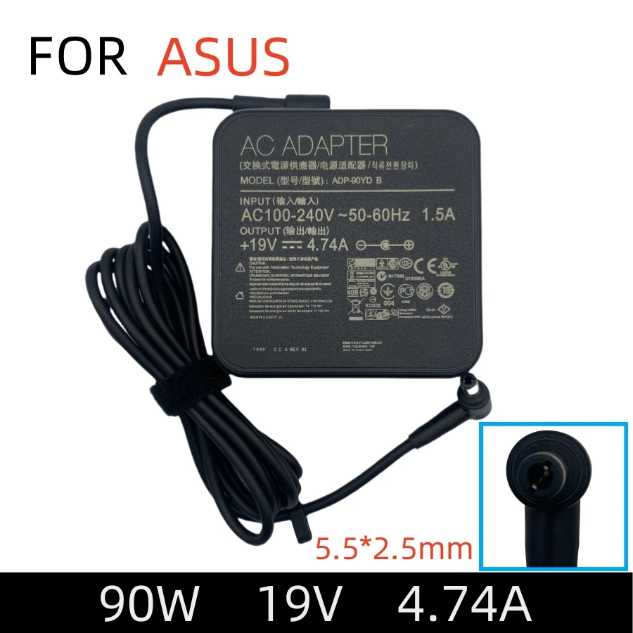 Ładowarka do laptopa 19V 4.74A 5.5*2.5mm 90W ADP-90YD do Asus K53 K53B K53BY K53E A52F A53E A53S A53U A55VD D550CA D550M F555LA