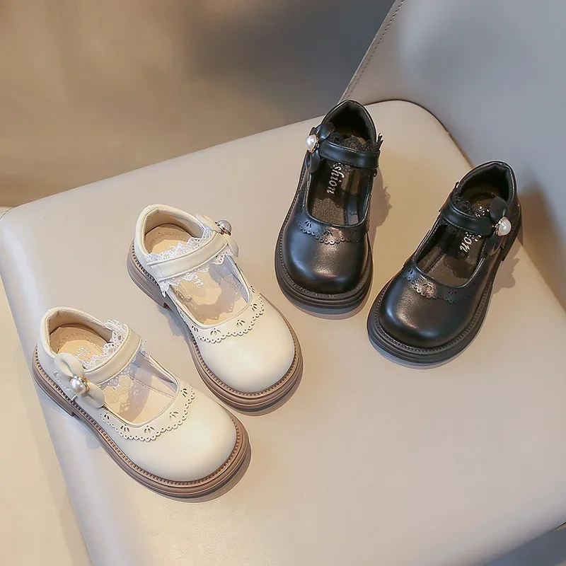 

Girls Princess Shoes Soild Color Versatile Children Leather Shoes Round Toes 2025 Autumn New Kids Casual Shoes Fashion Trendy