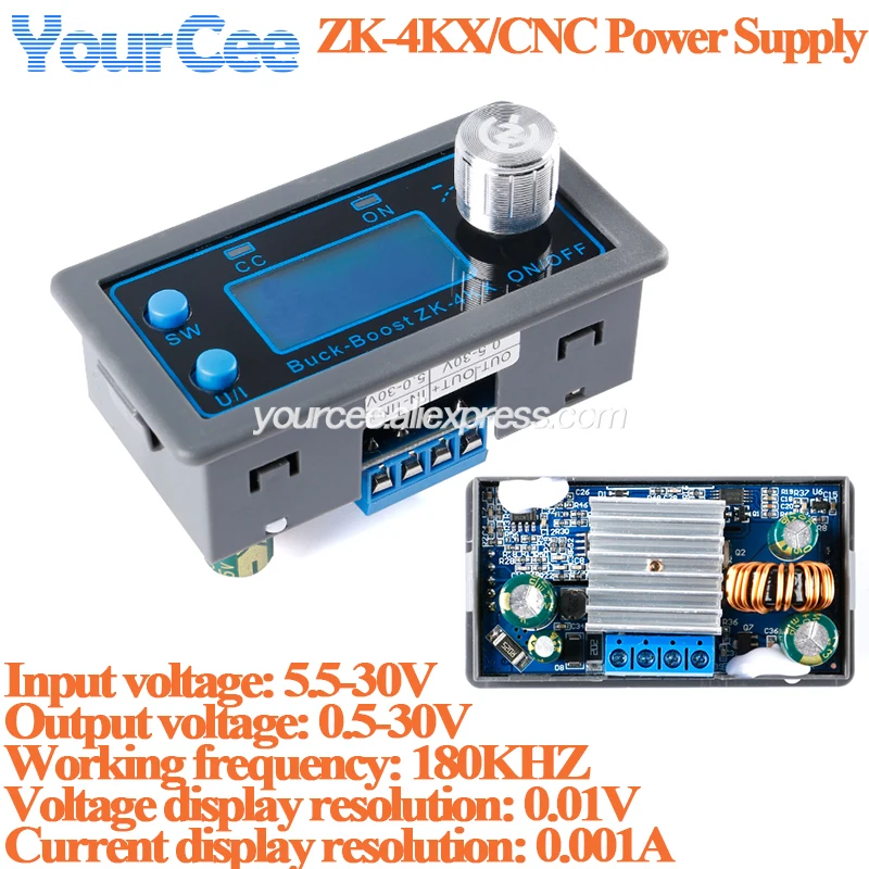 ZK-5KX Voedingsmodule, Boost Voedingsmodule DC Programmeerbare Variabele Spanning Buck Boost Converter Draagbare Bank Constante Spanning Stroom Gestabiliseerde Regelaar Module