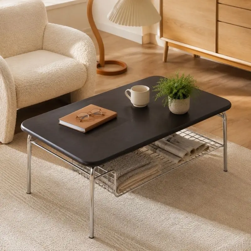 Minimalist  table Solid wood storage Thickened living room table