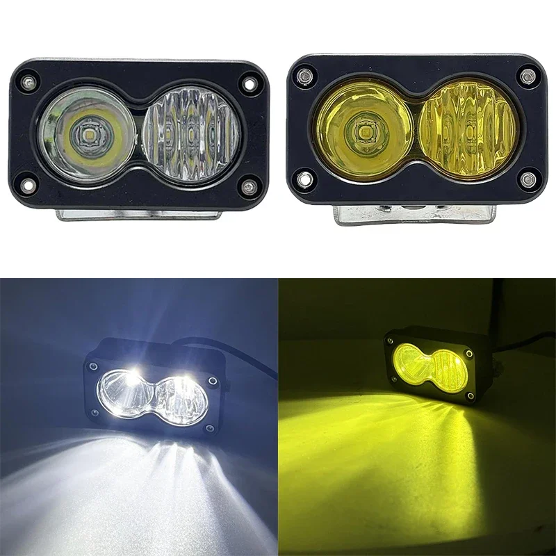 

3 Inch White Yellow LED Pod Work Light Waterproof Plug and Play For Pickup Truck Motorcycle Offroad Roof Driving Reversing Lamp