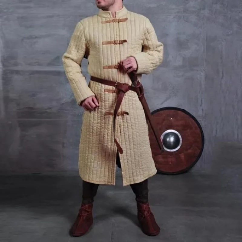 Medievale Gambeson Robe Larp Viking Warrior Knights Costume Doublet Men Body Armor Trench Aketon Outfit Coat For Adult