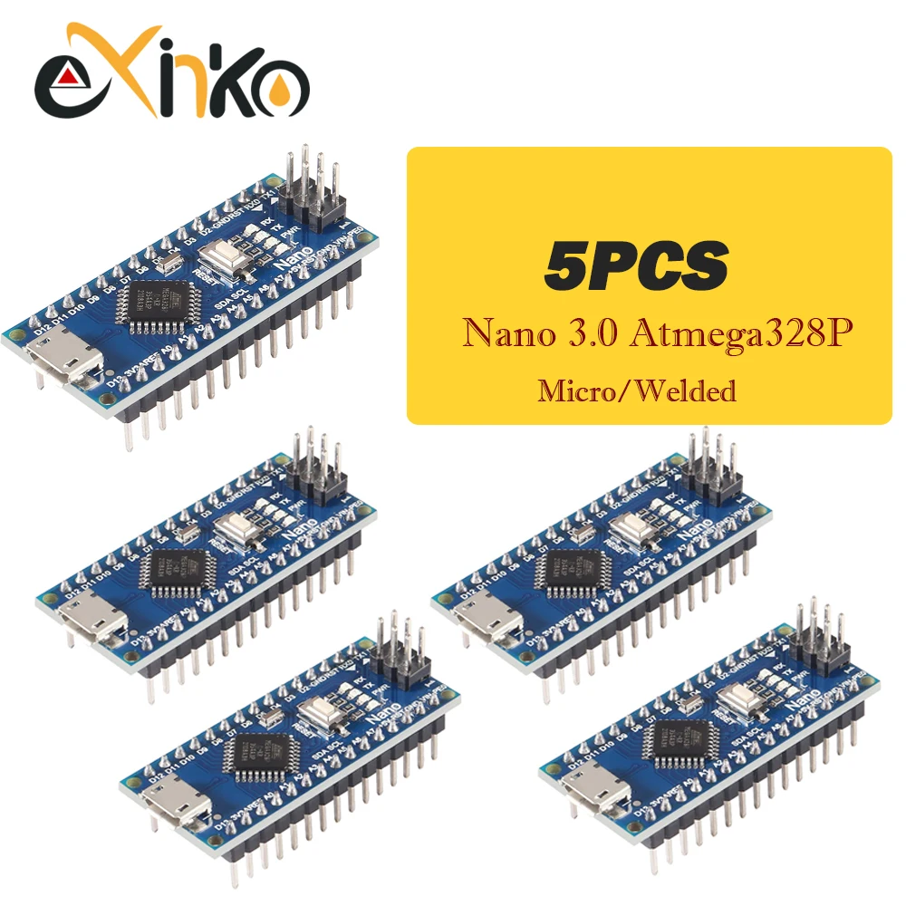 1–10 Stück Nano 3.0 mit dem Bootloader-kompatiblen Controller CH340 USB-Treiber Mini / Typ-C / Micro 16 MHz ATMEGA328P für Arduino