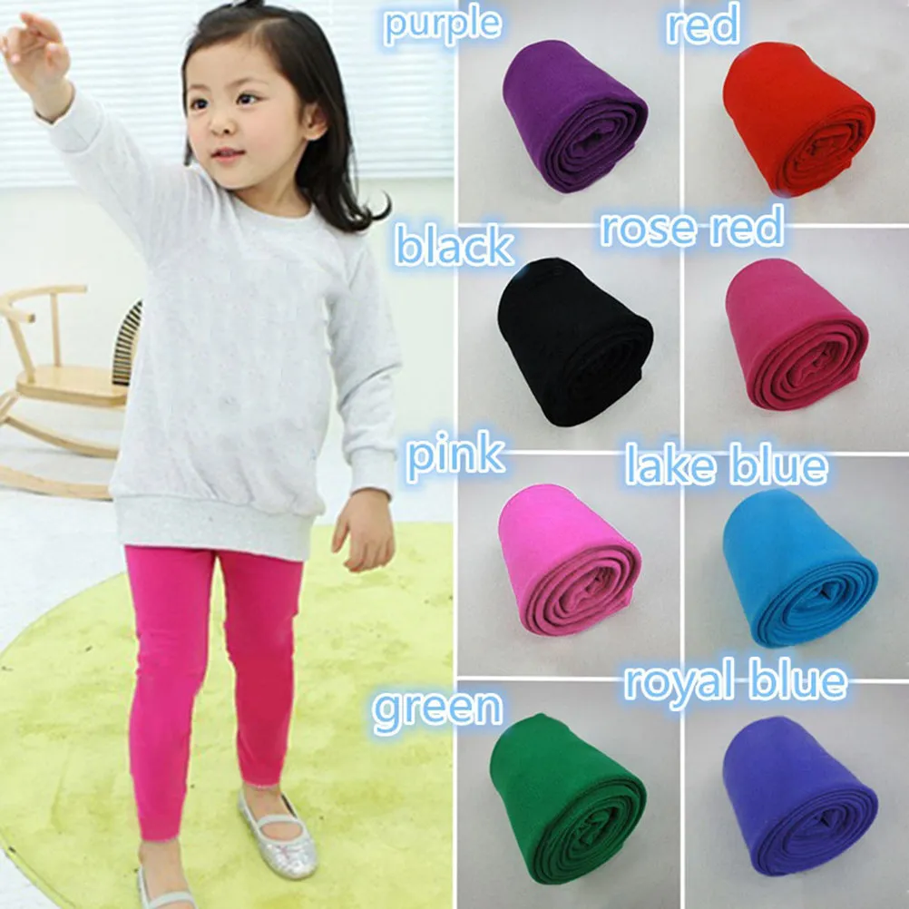 Girls Winter Warm Thick Lined Tights Dark Red Elastic Leggings Ninth Pants for 8-12 Years Old Kids Cold Season Wear view 3