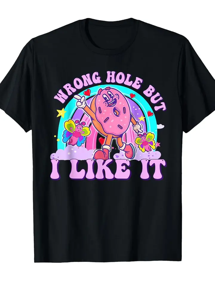 Mens Humorous Cartoon Graphic T-Shirt Black