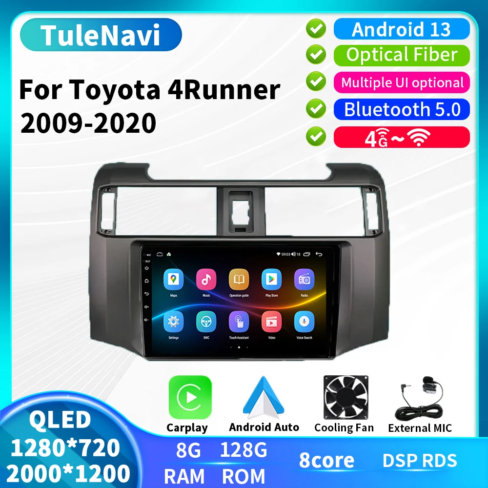 

9" 2din Android 13 Car Radio For Toyota 4Runner 2009 - 2020 4 Runner Multimedia Video Player Gps Navi Stereo 4G wifi Carplay