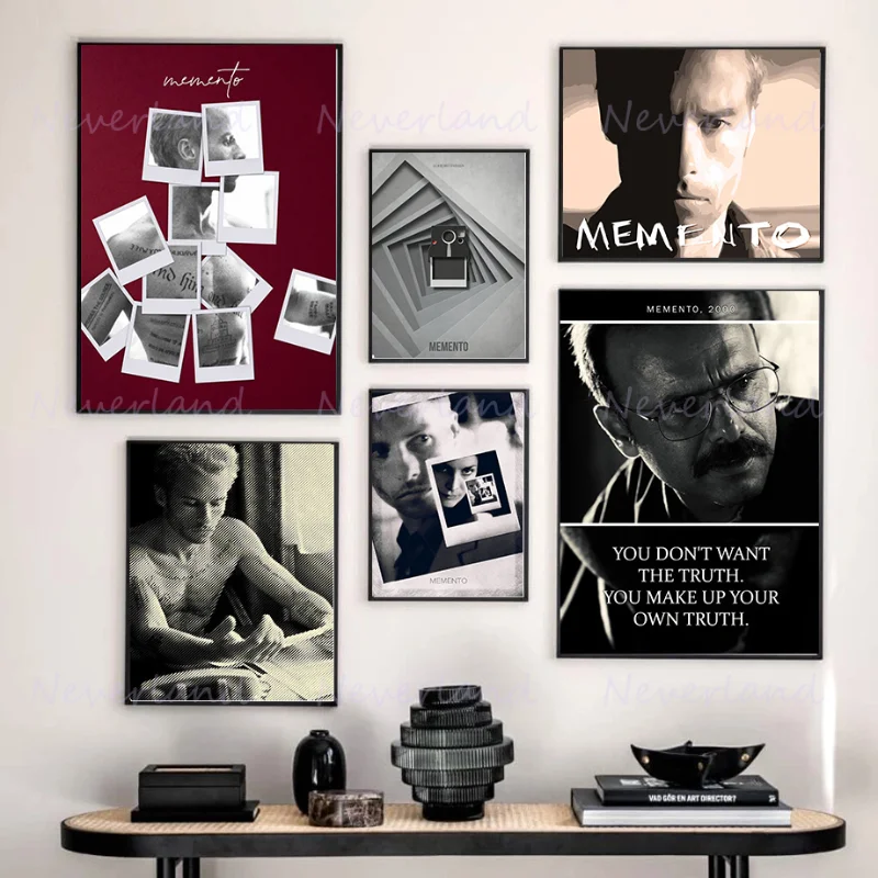 American Classic Suspense Movie Memento Nolan Retro Posters Canvas Painting and Prints Wall Art Picture for Bedroom Home Decor