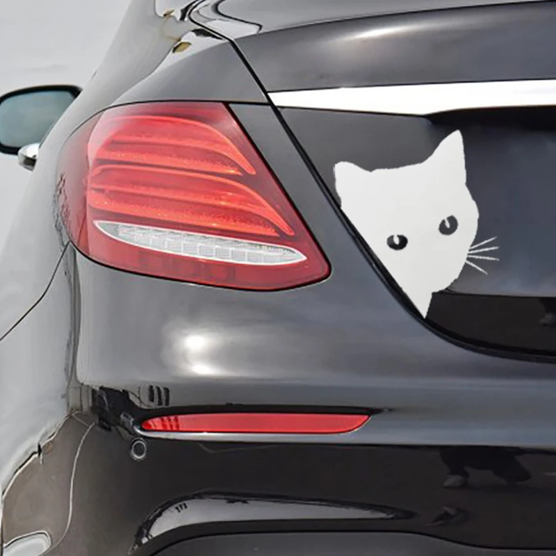 Fuuny Motorcycle Car Sticker Cat Peeking Cat Sticker Decal Black White Car Styling Vinyl Decal Decoration Auto Car Accessories