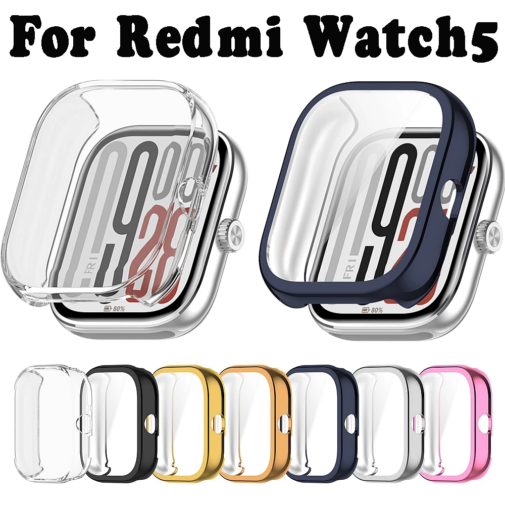 Soft TPU Cases Cover for Redmi Watch 5 Protector Shell All Inclusive Plating Screen Protection Frame Accessories