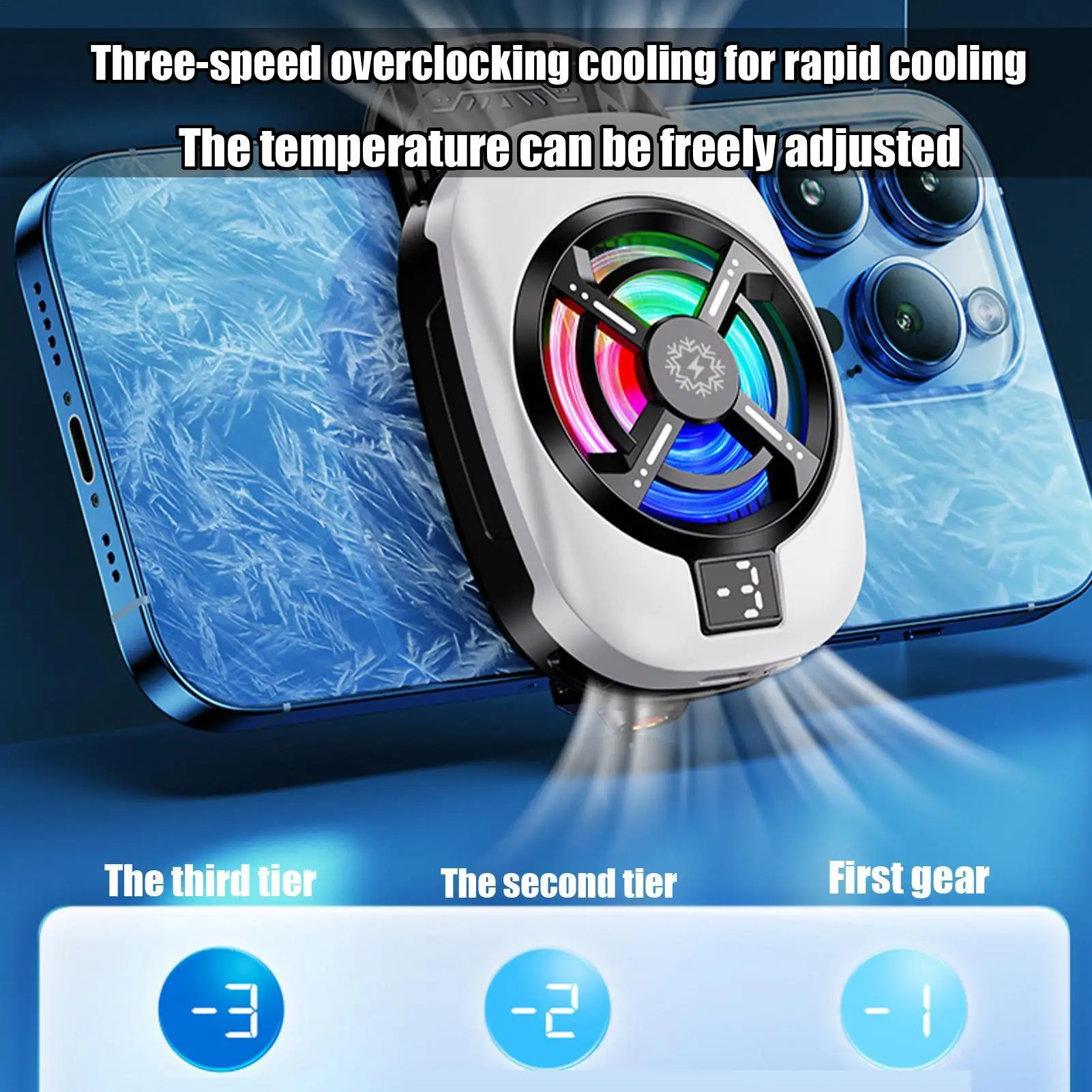 

Back Clip Phone Radiator USB Rechargeable Electronics Cooler 15w Low Noise Mobile Game Cooling Supplies For Live Streaming