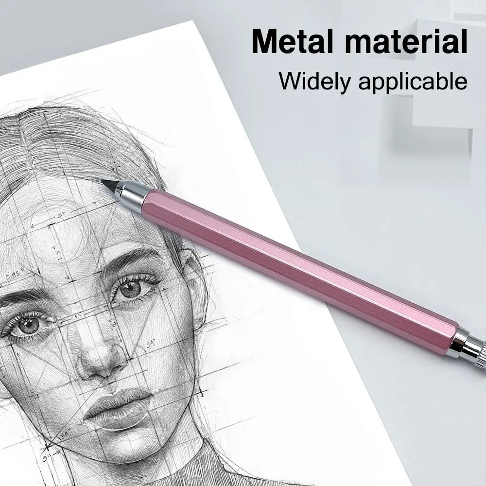 4.0mm Mechanical Pencil Metal Drawing Writing Tool Automatic Pencil Sketch Comics Design 2B/4B/6B/8B/10B Pencil Refill