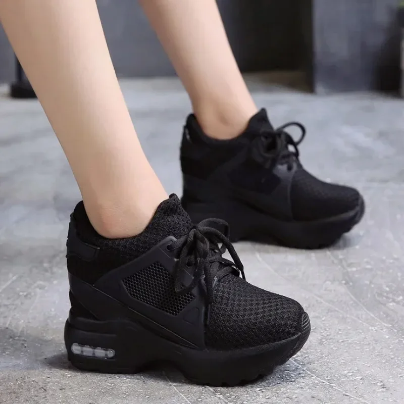 Platform Sneakers Shoes Women Platform Wedge Sneakers Shoes Breathable Mesh Shoes Autumn Casual Shoes Height Increasing Woman