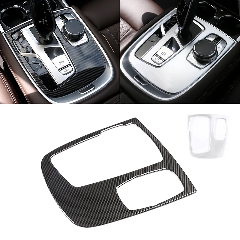

For BMW 7 Series G11 G12 2016 2017 2018 2019 2020 Car Carbon Texture Center Control Gear Shift Panel Frame Cover Protective Trim