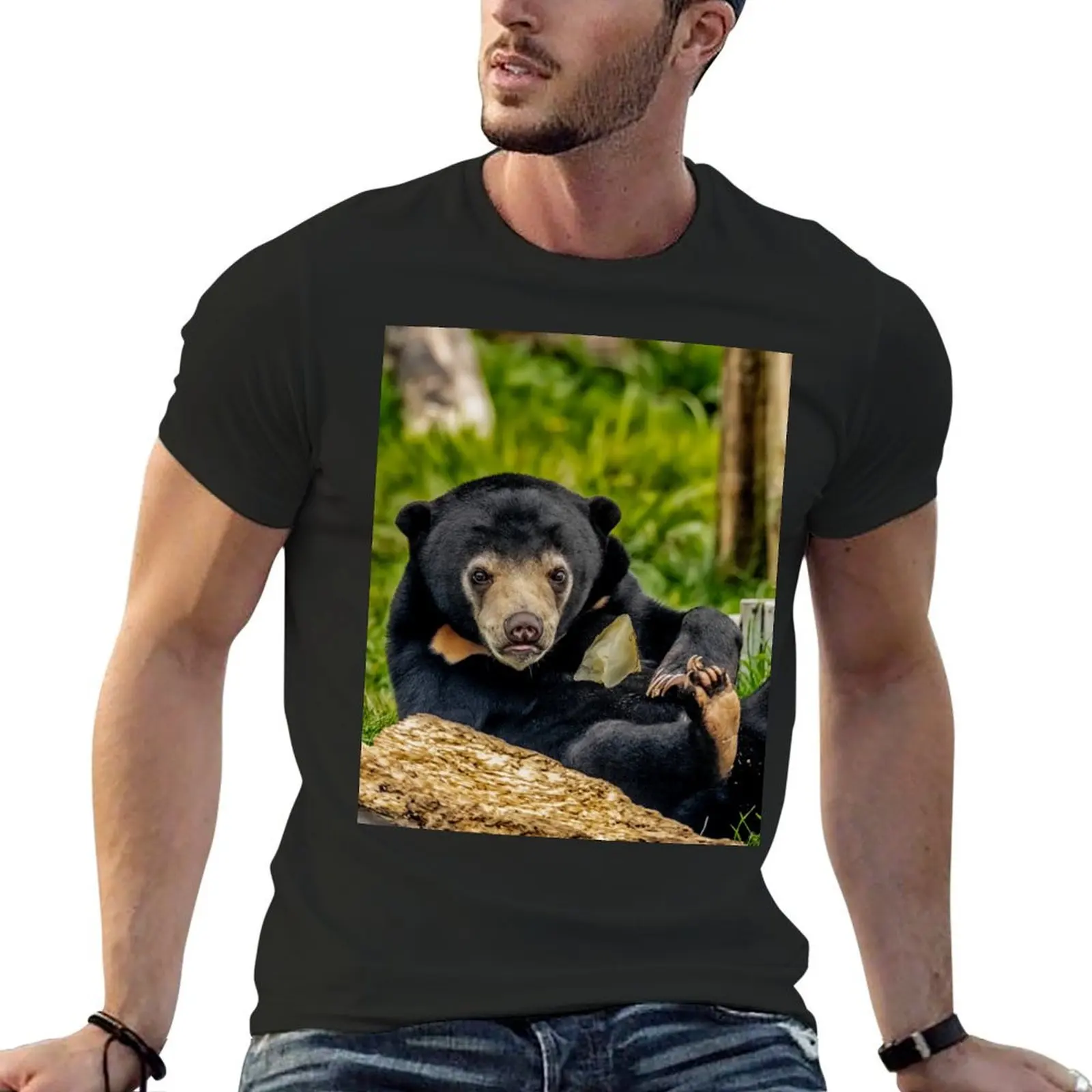 

Sun Bear Cub T-Shirt cotton man t-shirts plus size clothes oversized t shirt graphic shirts mens t shirt