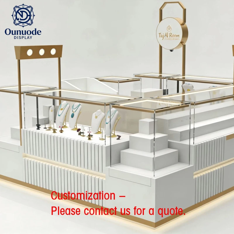 custom.Luxury Modern Custom Jewelry Display with LED Glass Cabinet | Turnkey Retail Shopfitting Solution