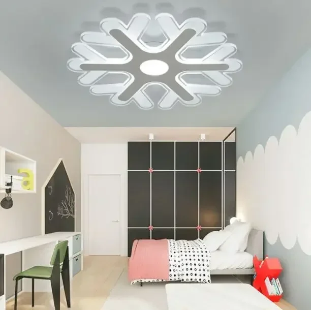

Modern minimalist creative romantic warm led ultra-thin acrylic snowflake living room corridor children's bedroom ceiling lamp