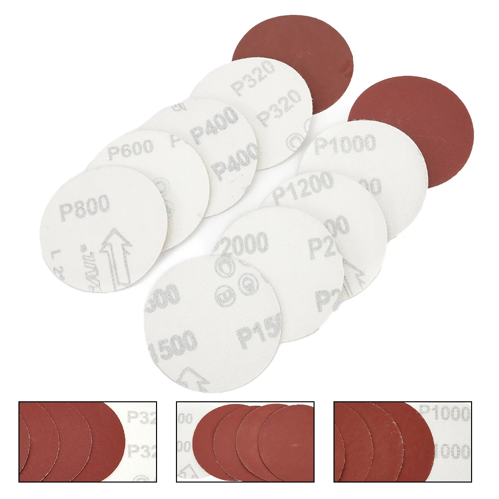 Round 40pcs Set Aluminum oxide Sandpaper discs Replacement 75mm-80mm Automotive Woodworking Marine Plastic Stone