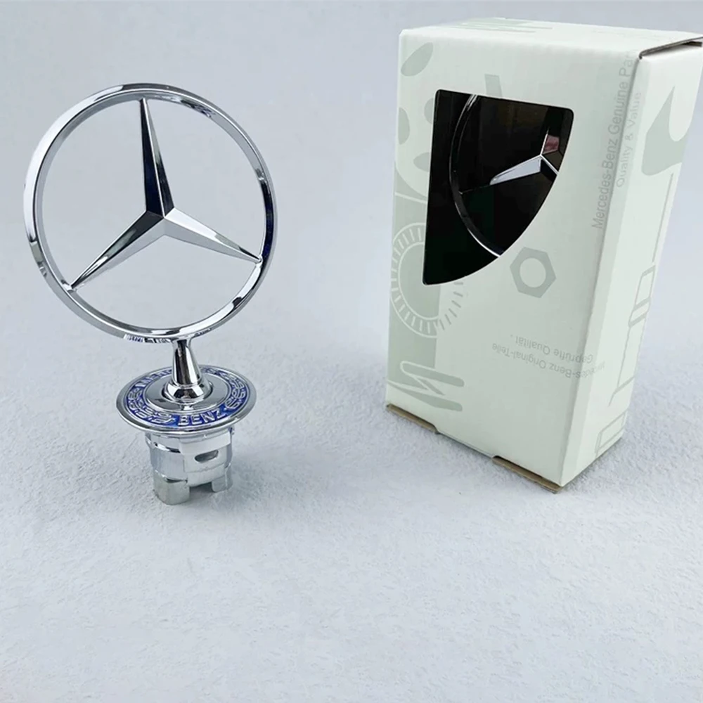 1 Stück 44mm Auto-Motorhaubenemblem Vordere Haubenaufkleber Zubehör für Mercedes Benz AMG W204 W205 W203 W211 W212 W213 W201 W210 W124