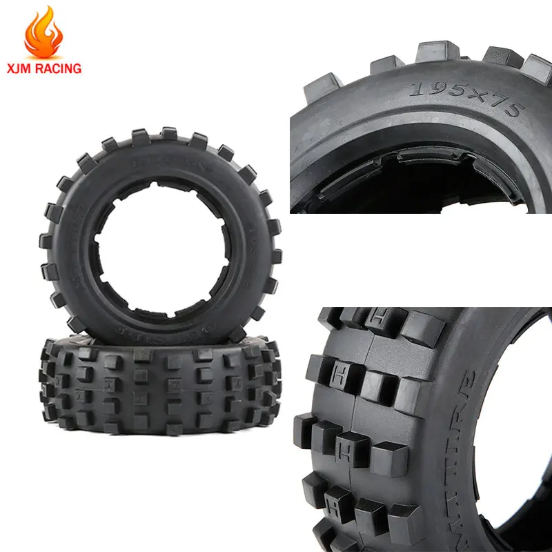 Knobby Tyre Rear or Front Wheel Tire Skin 2pcs/set for 1/5 HPI ROVAN BAJA KM ROFUN BAHA 5T 5SC 5FT LOSI 5IVE T DBXL RC CAR PARTS