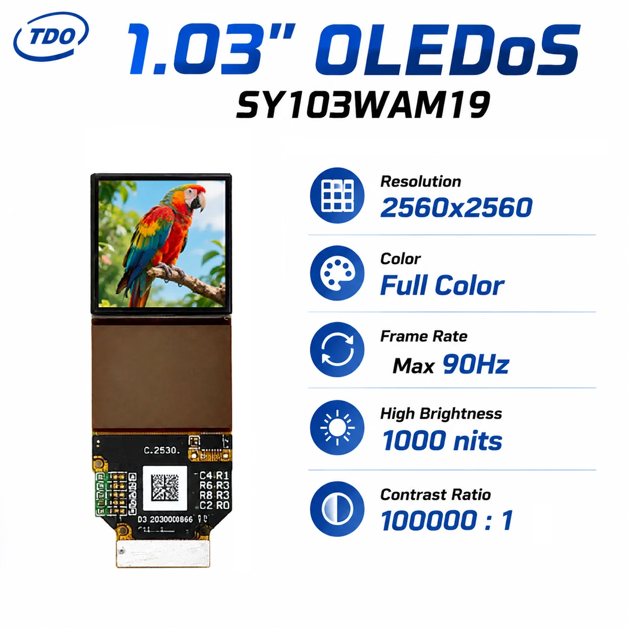 1.03inch micro OLED display,1920*1200, 1800nits, for AR/VR, Sight, medical, thermal devices.
