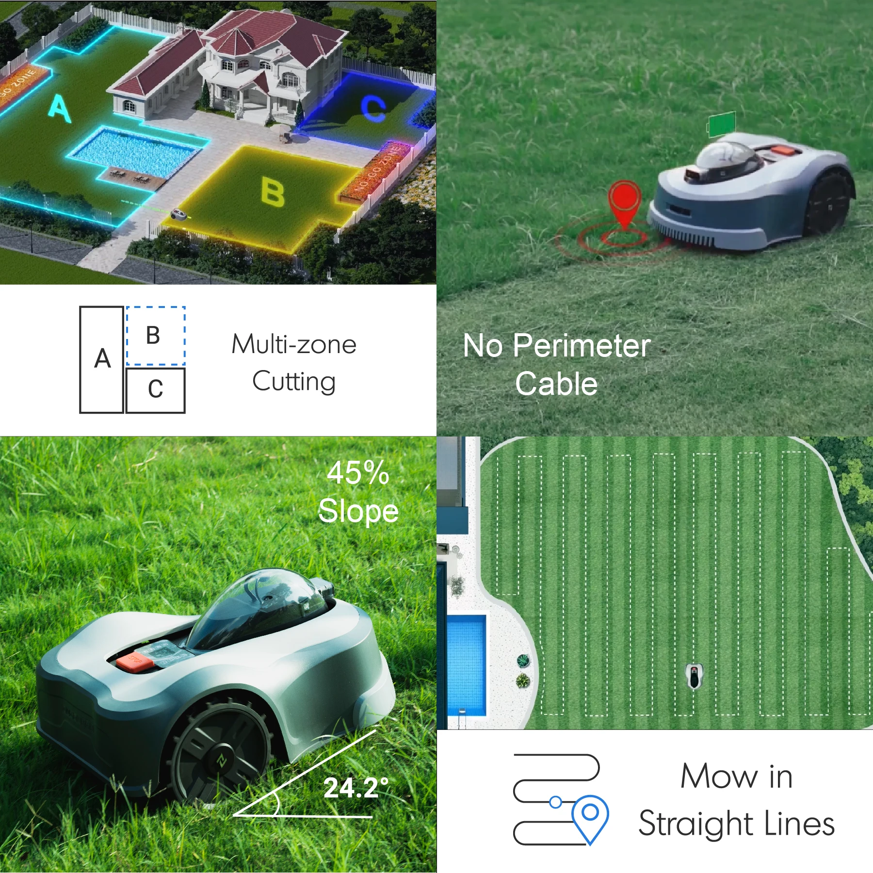 STLF 2025 Neuester Mini-Smart-Roboter-Rasenmäher, industrieller, automatischer, wasserdichter Garten-Rasenmäher mit Fernbedienung, kabelloser Batterie-Trimmer