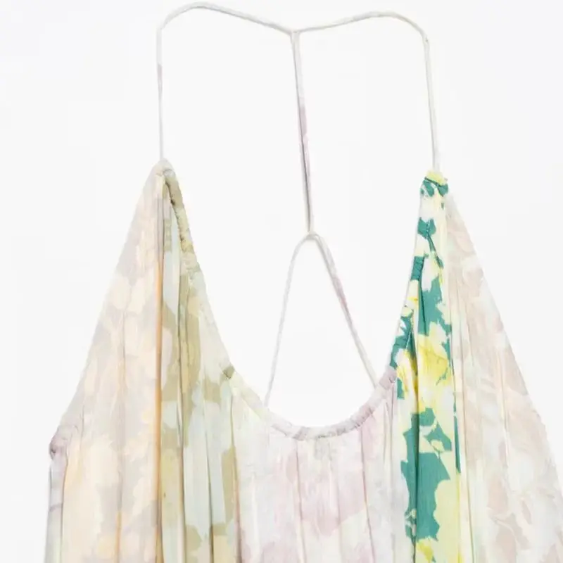 SMVP New Fashion 2025 Spring Summer Dress Casual Chic Women Dress Patchwork Cami Sleeveless Backless Loose Long Vestidos