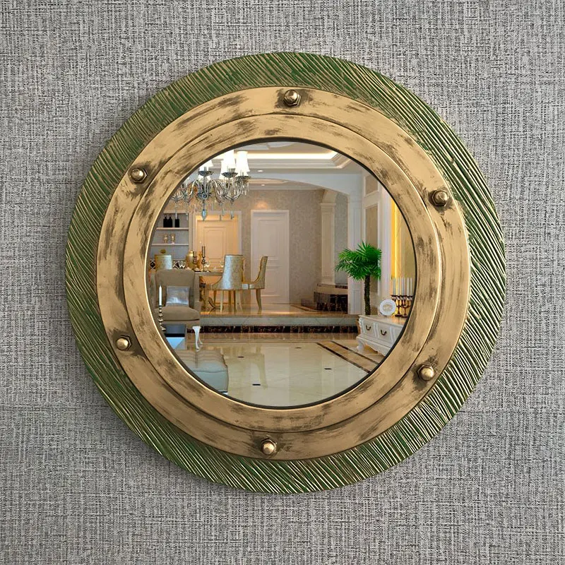 For European Mediterranean Style Mirror Blocks Art Toilet Bathroom Sink Basin Mirror Blocks Cool Organizer Mural Furniture