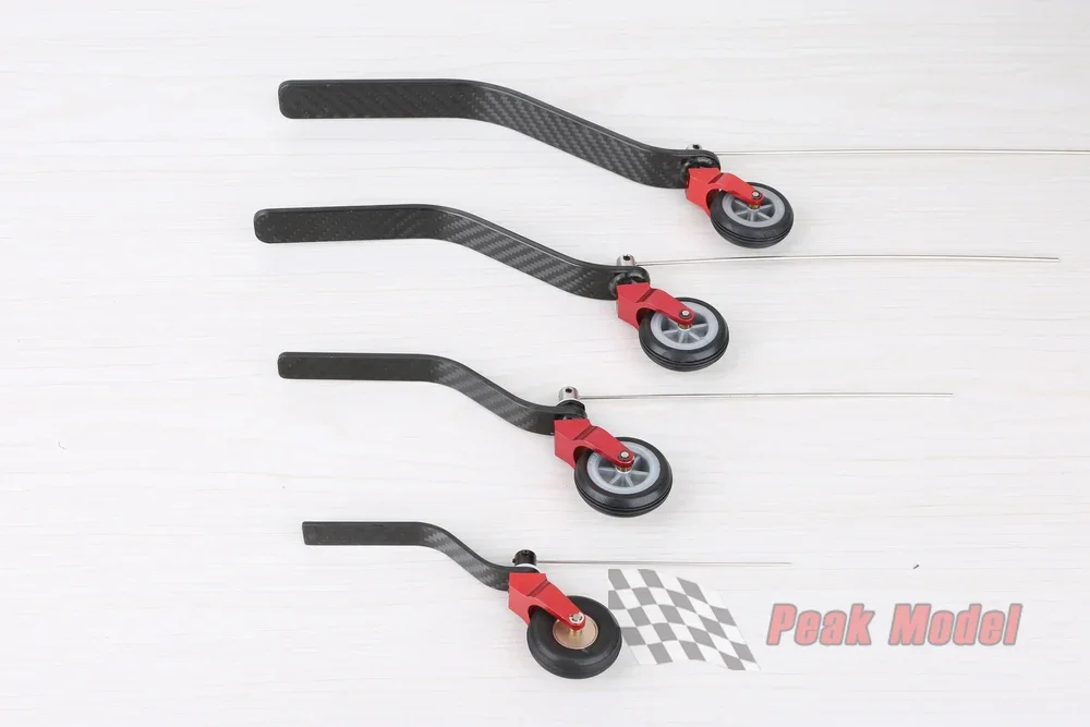 KUZA mais novo direção completa de fibra de carbono CNC liga roda traseira COMBO 4 tamanhos para 30CC ~ 220CC aeronave avião roda traseira de carbono