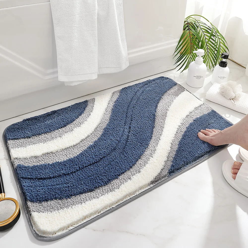 VIKAMA Absorbent Bath Rug Nordic Simple Home Decoration Soft Non-Slip Floor Mat Imitation Cashmere Door Mat