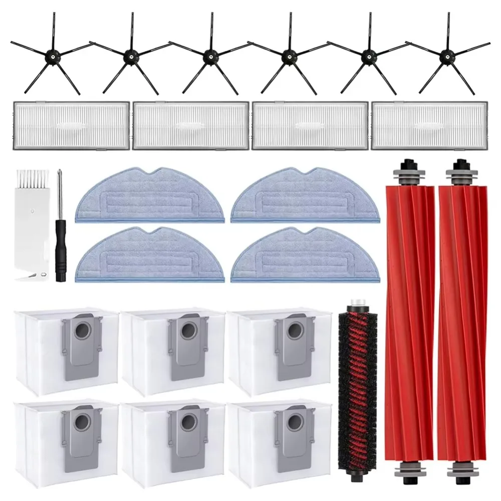 【TODAY ONLY】For Roborock S7 Max Ultra, S7 Maxv Ultra, S7 Pro Ultra Replacement Accessories Brush Filter Mop Cloth Dust Bags Vacu