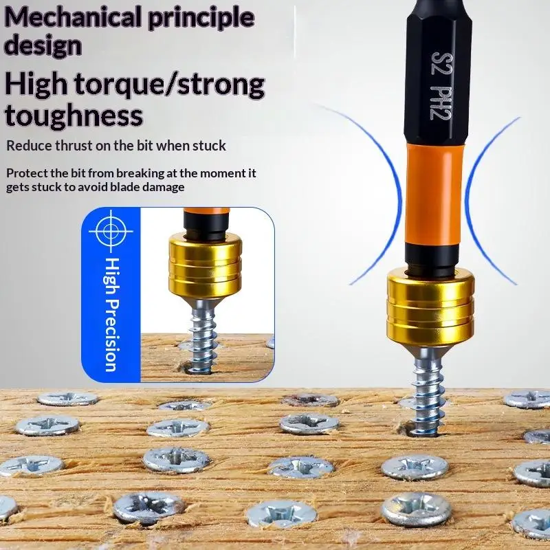 Magnetic PH2 Drywall Screwdriver Bits 50mm Rafford Depth Stop Collar 1/2/3PCS Rustproof for Gypsum Board Installation