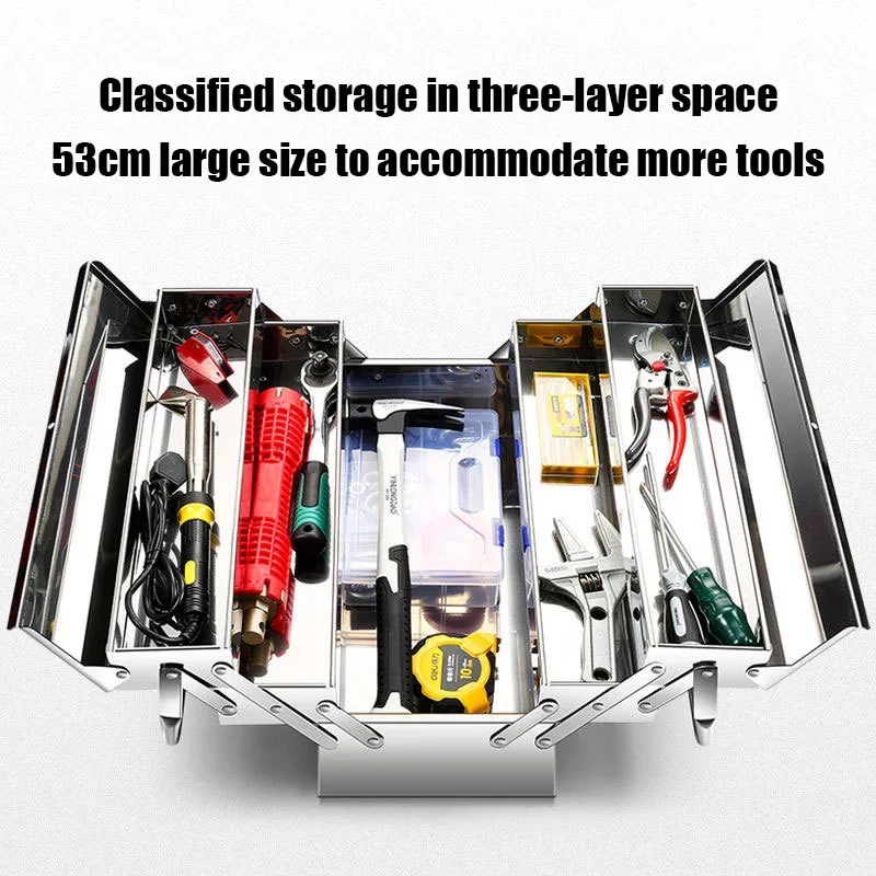 Large Tool Box Organizer Hardware Tool Storage Organizer Box Suitcase Waterproof Hard Case Tool Box for Car Mechanic Empty